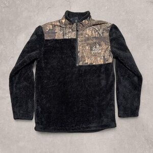 Realtree Camo Fluffy Quarter Zip Pullover Fleece Sweater